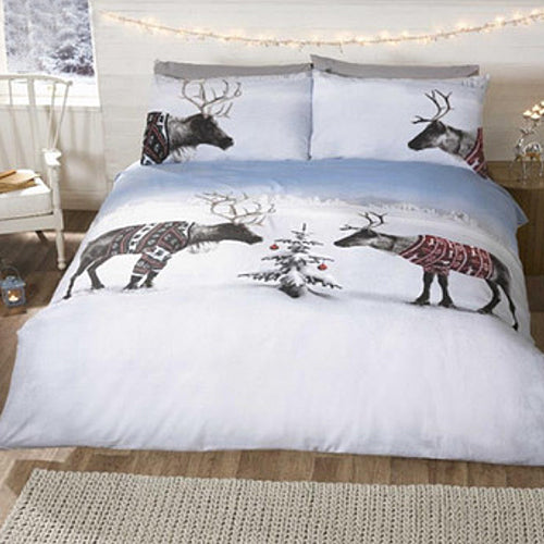 Reindeer Jumpers Winter Christmas Duvet Cover Bedding Set