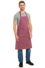 Load image into Gallery viewer, Butchers Stripe Cotton with Waterproof Backing Apron
