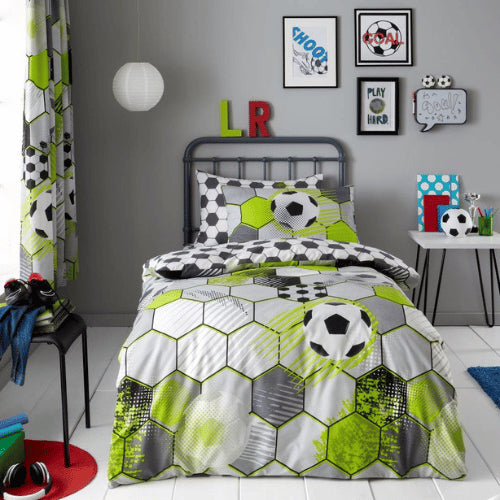 Young Un's Football Stamp Childrens Duvet Cover Bedding Set Single