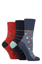 Afbeelding in Gallery-weergave laden, 6 Pairs Ladies Gentle Grip Cotton Rich Non Binding Honeycomb Loose Top Socks 4-8 Heritage Spots
