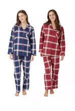 Afbeelding in Gallery-weergave laden, Ladies 100% Brushed Cotton Tartan Check Print Wincey Pyjamas
