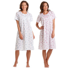 Carica l&#39;immagine nel visualizzatore di Gallery, Ladies Poly Cotton Floral Short Sleeved Nightdress
