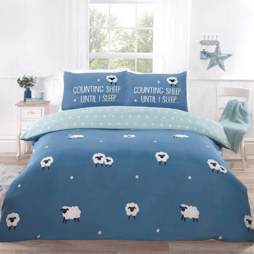 Counting Sheep Duvet Cover Bedding Set Navy