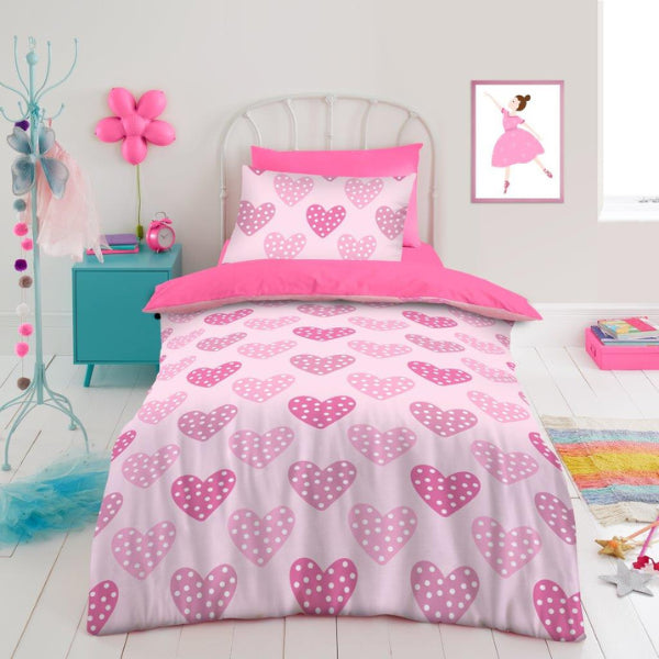 Love Hearts Children Duvet Set Duvet Cover Bedding Set Single