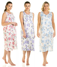 Afbeelding in Gallery-weergave laden, Ladies Roses Floral Jersey Sleeveless Nightdress
