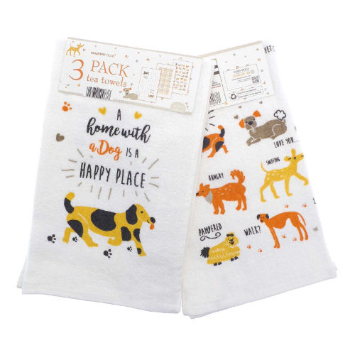 Dog Design Tea Towels 3 Pack