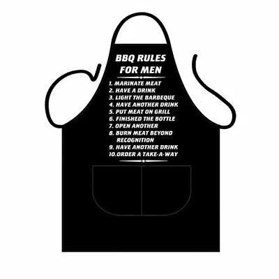 BBQ Rules For Men Barbeque Apron Black