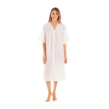 Load image into Gallery viewer, Ladies Button Through Embroidery Anglaise Nightdress
