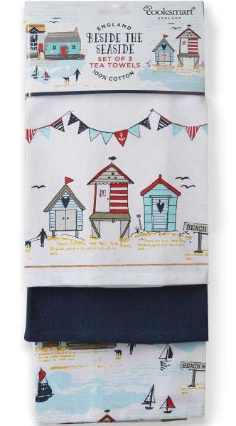 Beside The Seaside 100% Cotton Tea Towels 3 Pack