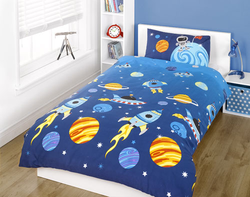 Kidz Rockets Childrens Duvet Cover Bedding Set Single