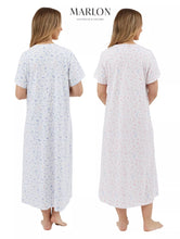 Carica l'immagine nel visualizzatore di Gallery, Marlon Ladies 100% Jersey Cotton Harvest Floral 48" Short Sleeve Nightdress
