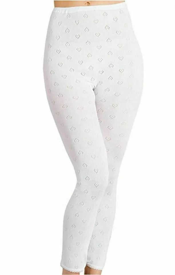 Ladies Snowdrop Thermal Underwear Long John White