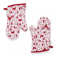 Load image into Gallery viewer, A Nordic Christmas 2 Pack Gauntlet Oven Gloves
