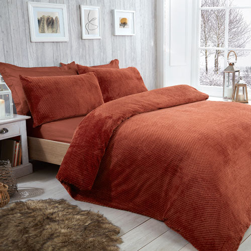 Cosy & Soft Waffle Fleece Duvet Cover Bedding Set Rush