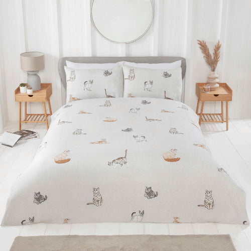 Purrrfect Reversible Duvet Cover Bedding Set