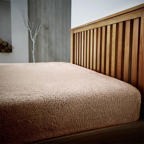 Super Soft Teddy Feel Fitted Bed Sheet Mink