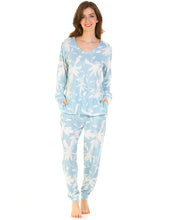 Charger l&#39;image dans la galerie, Ladies Floral Deluxe Jersey V Neck Long Sleeve Pyjamas
