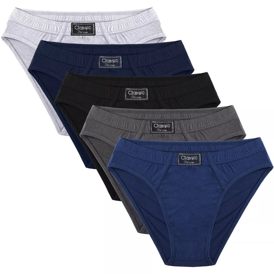 Mens Classic Sports Cotton Blend Slips Briefs Underwear 3 Pack