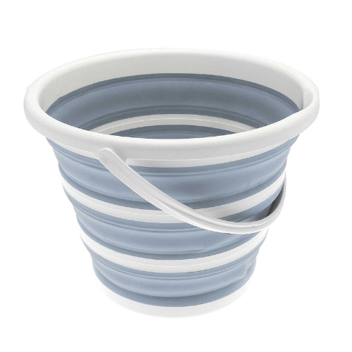 Homewares 10 Litre Collapsible Foldable Bucket Grey/White