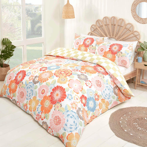 Hippy Reversible Floral Duvet Cover Bedding Set