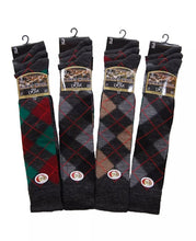 Charger l'image dans la galerie, 12 Pairs Mens Argyle Lambs Wool Blend Long Hose Socks
