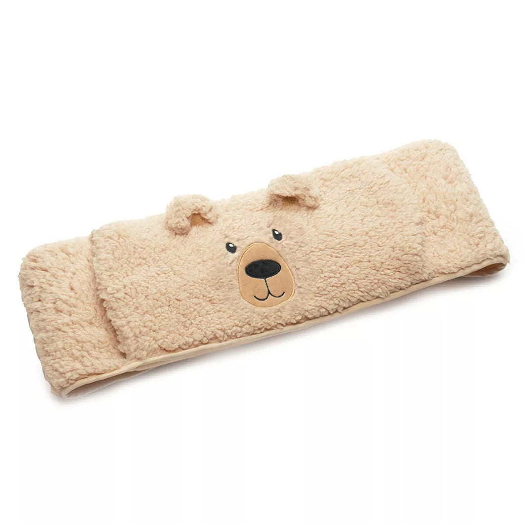 Bear Embroidered Plush Waist Wrap Hot Water Bottle 1 Litre