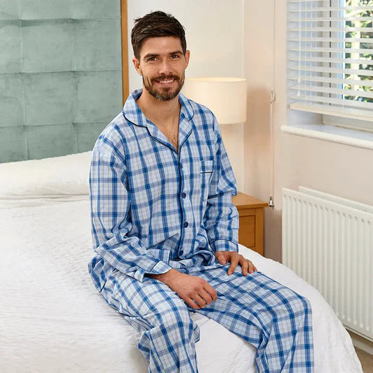 Men's Harlow Checked Poly Cotton Pyjamas