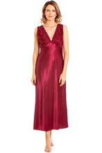 Load image into Gallery viewer, English Made Satin Built Up Shoulder Long Nightdress
