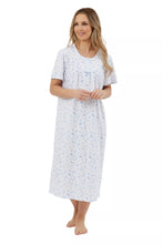 Lade das Bild in den Galerie-Viewer, Marlon Ladies 100% Jersey Cotton Harvest Floral 45" Short Sleeve Nightdress
