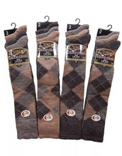 Charger l'image dans la galerie, 12 Pairs Mens Argyle Lambs Wool Blend Long Hose Socks

