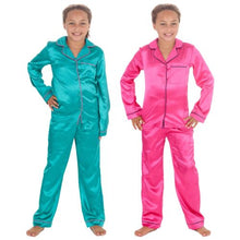 Lade das Bild in den Galerie-Viewer, Slumber Party Girls Long Sleeve Satin Pyjama Set 5 Packs
