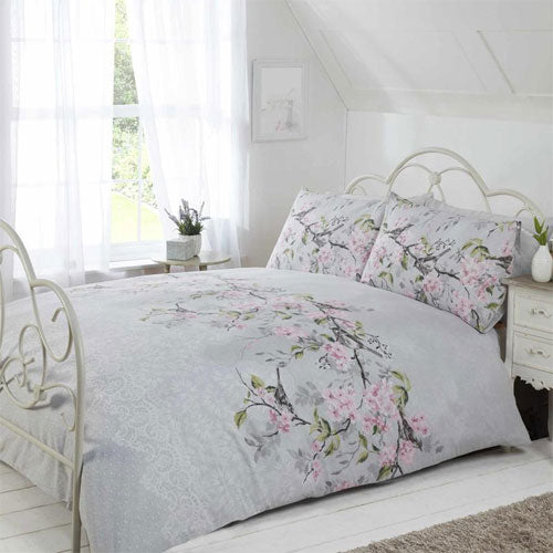 Eloise Grey Reversible Duvet Cover Bedding Set