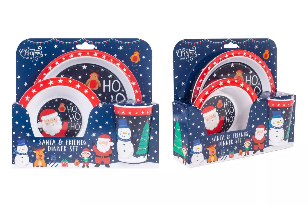 Christmas Santa & Friends Kids Dinner Set