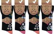 Lade das Bild in den Galerie-Viewer, Panda Stick Ladies Bamboo Blend Comfort Soft Ankle Socks Floral Heel Toe
