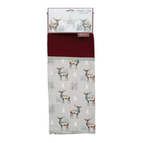 Christmas Stag 100% Cotton Table Runner