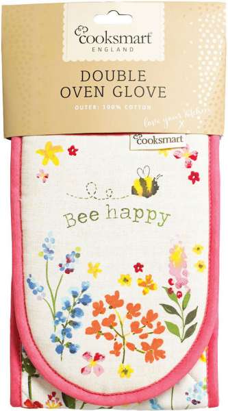 Bee Happy Double Oven Gloves