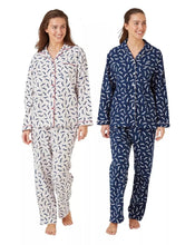 Charger l&#39;image dans la galerie, Ladies 100% Brushed Cotton Sausage Dog Print Wincey Pyjamas
