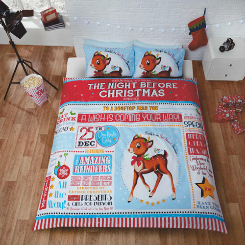 The Night Before Christmas Duvet Cover Bedding Set