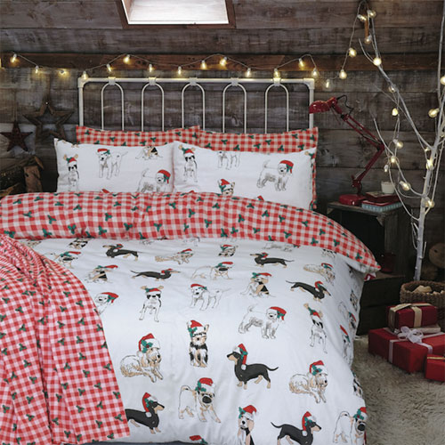 Christmas Dogs Duvet Cover Bedding Set