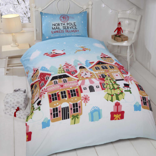 Gingerbread Town Christmas Junior Toddler Duvet Cover Set