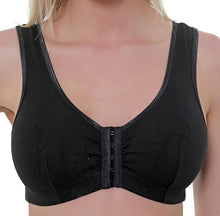 Carica l'immagine nel visualizzatore di Gallery, Gemm Front Fastening Stretch Cotton Multi Cup Bra Black
