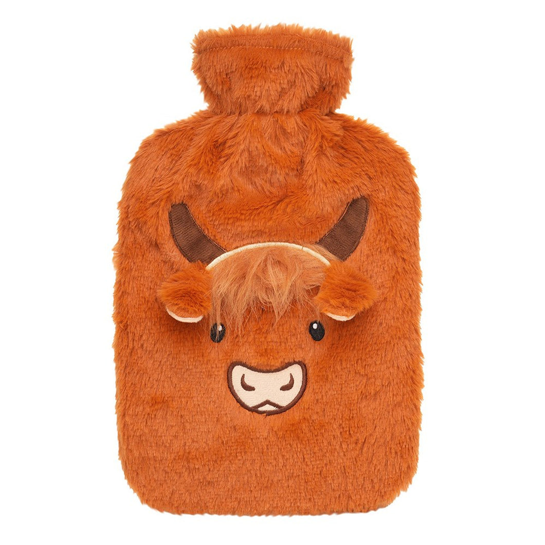 Furry Highland Cow 2L Hot Water Bottle