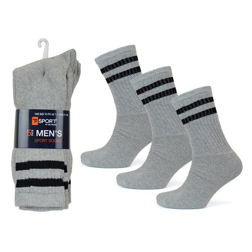 15 Pairs Men's Sports Socks Premium Leisure Casual Wear Size 7-11 Grey