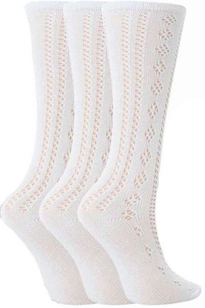 12 Pairs Girls Knee High Pelerine School Socks White Size 4-5½