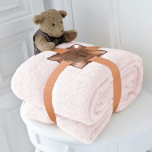 Teddy Throw 130cm x 180cm Pink