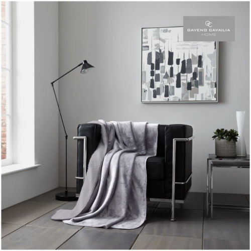 Silver Flannel Sherpa Throw 200x240cm