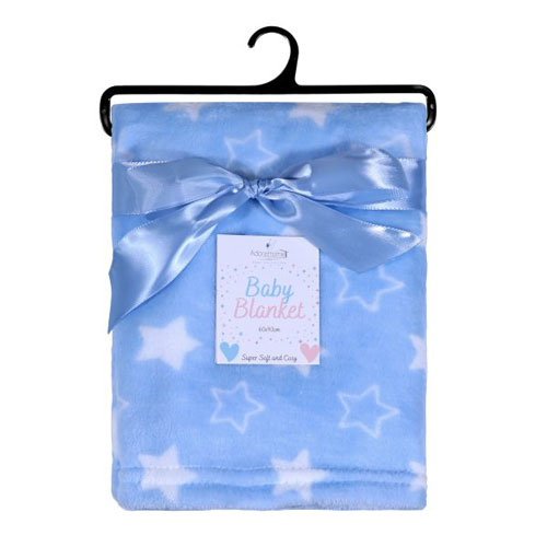 2 Packs Blue Stars Baby Fleece Blanket 60x90cm