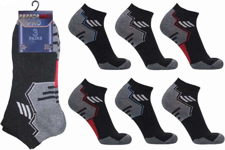 12 Pairs Men's Cotton Rich Trainer Liner Socks UK 6-11 Dark Assorted