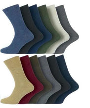 تحميل الصورة إلى عارض المعرض، 12 Pairs Men&#39;s Non-Elastic 100% Cotton Socks UK 6-11
