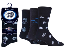 Charger l&#39;image dans la galerie, 12 Pairs Men&#39;s Gentle Grip Cotton Socks Fun Feet Deep Sea
